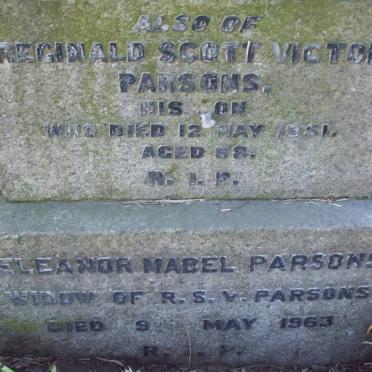 PARSONS Alfred J. 1854-1937 &amp; Dassie 1853-1916 &amp; Emily Mary -1950