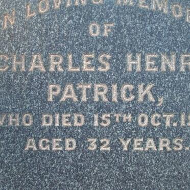 PATRICK Charles Henry -1918