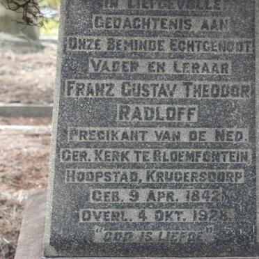 RADLOFF Franz Gustav Theodor 1842-1928