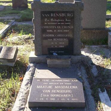 RENSBURG, van :: BOONZAAIER