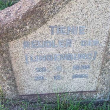 REUDLER Tienie nee LINDENBURG 1900-1965