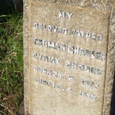 RHODES Charles Herman Shaw -1892 :: RHODES Florence Mary nee MATHEW 1856-1931