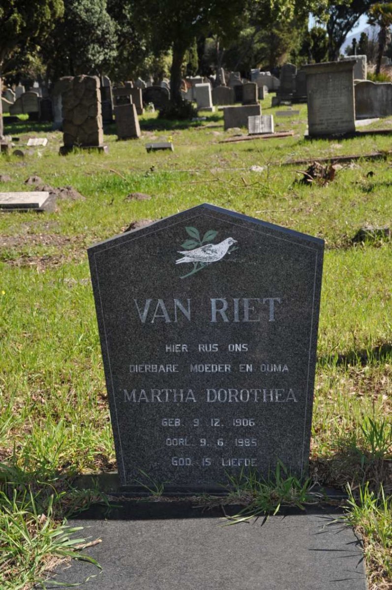 RIET Martha Dorothea, van 1906-1985