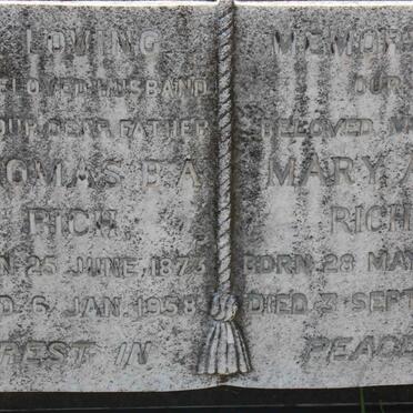 RICH Thomas B.A. 1873-1958 &amp; Mary Ann 1873-1959
