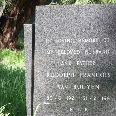 ROOYEN Rudolph Francois, van 1921-1981