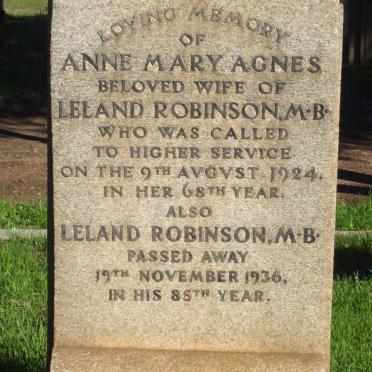 ROBINSON Leland -1936 &amp; Anne Mary Agnes -1924