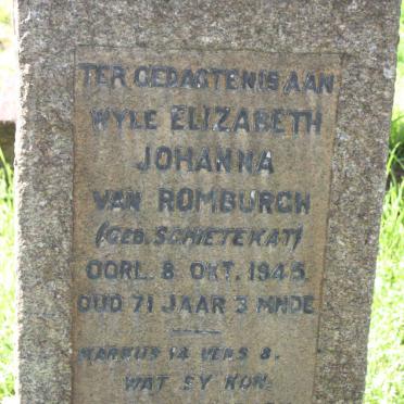 ROMBURGH Elizabeth Johanna, van nee SCHIETEKAT -1945