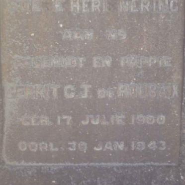 ROUBAIX Gerrit C.J., de 1900-1943
