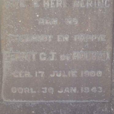 ROUBAIX Gerrit C.J., de 1900-1943