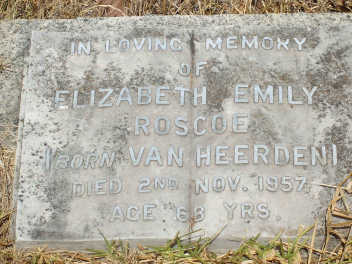 ROSCOE Elizabeth Emily nee van HEERDEN -1957