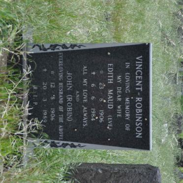 ROBINSON John, VINCENT 1906-1989 &amp; Edith Maud 1906-1984