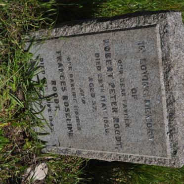 ROODT Robert Peter -1926 &amp; Frances Roseline -1947