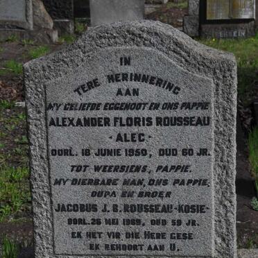 ROUSSEAU Alexander Floris -1950 :: ROUSSEAU Jacobus J.B. -1989 :: ROUSSEAU Thomas Christopher