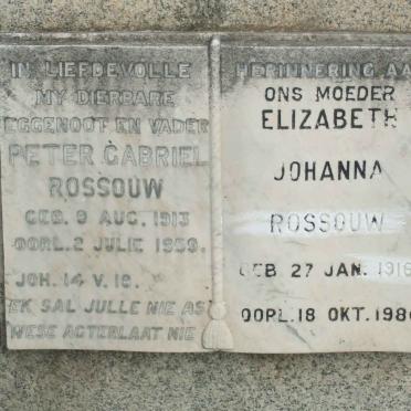 ROSSOUW Peter Gabriel 1913-1959 &amp; Elizabeth Johanna 1916-1986