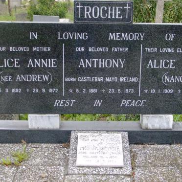 ROCHE Anthony 1881-1973 &amp; Alice Annie ANDREW 1892-1972 :: ROCHE Alice Annie 1909-1985