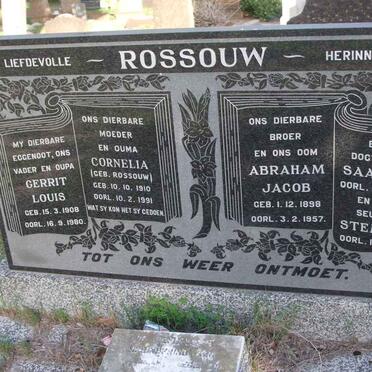 ROSSOUW Gerrit Louis 1908-1980 &amp; Cornelia ROSSOUW 1910-1991