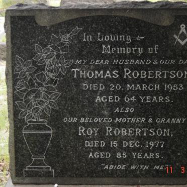 ROBERTSON Thomas -1953 &amp; Roy -1977