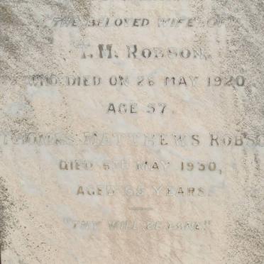ROBSON Thomas Matthews -1930 &amp; ?? -1920