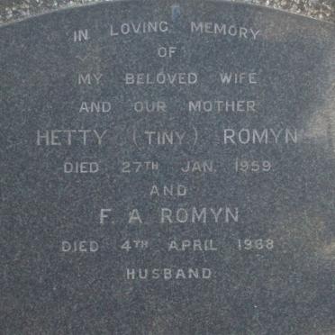 ROMYN F.A. -1968 &amp; Hetty -1959