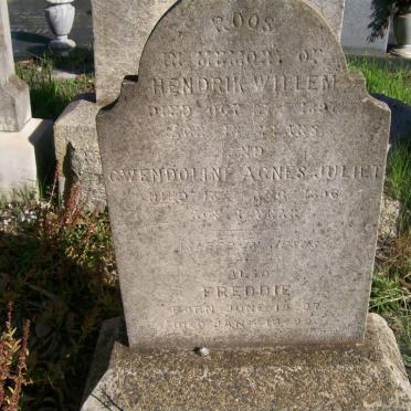 ROOS Hendrik Willem -1887 :: ROOS  Gwendoline Agnes Juliet -1896 :: ROOS Freddie 1887-1???