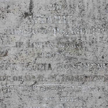 ROSENZWEIG Rosina Maria -1926 :: ROSENZWEIG Winnie -1916