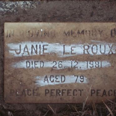 ROUX Janie, le  -1981 