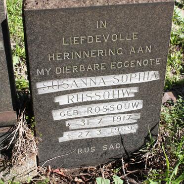 RUSSOUW Susanna Sophia nee ROSSOUW 1917-1969