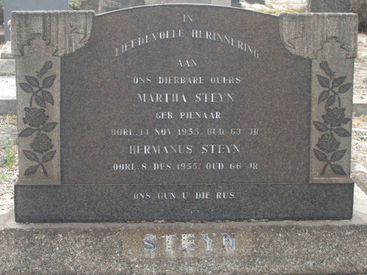 STEYN Hermanus -1955 &amp; Martha PIENAAR -1955