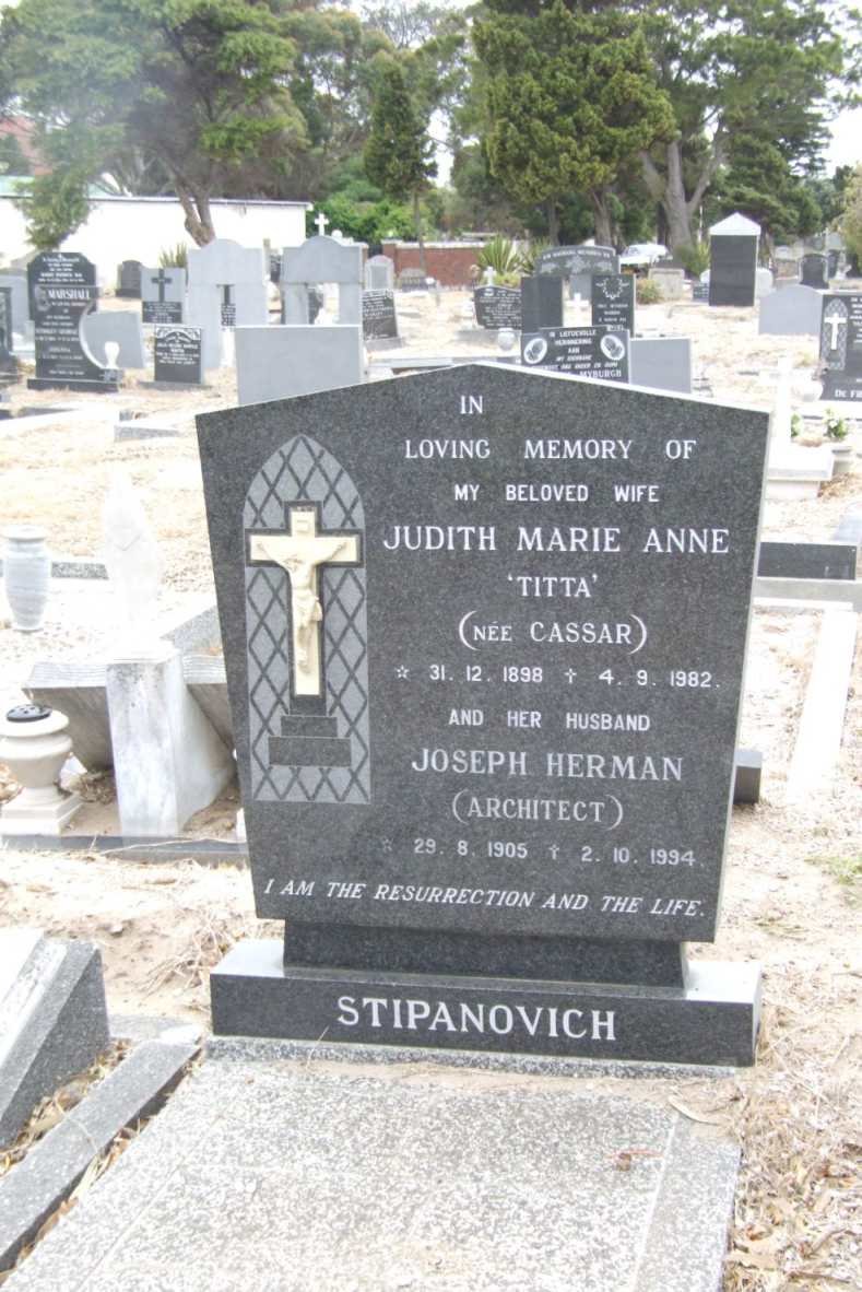 STIPANOVICH Joseph Herman 1905-1994 &amp; Judith Marie Anne CASSAR 1898-1982