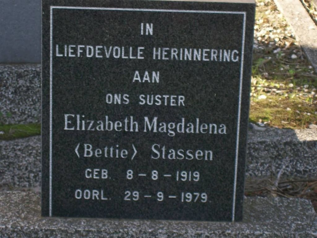 STASSEN Elizabeth Magdalena 1919-1979