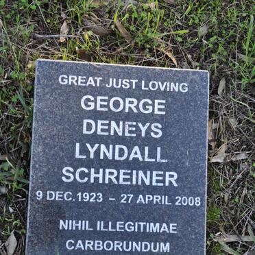SCHREINER George Deneys Lyndall 1923-2008