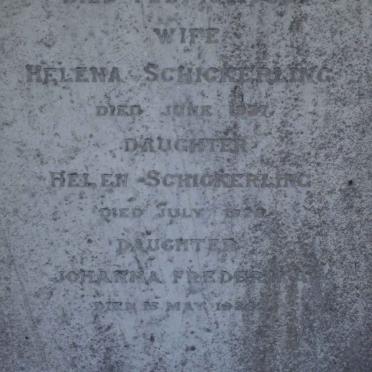 SCHICKERLING Johan Frederick 1832-1900 &amp; Helena -1927