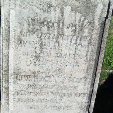 SCOTT William -1906 &amp; Julia Esther 1848-1925