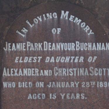 SCOTT  Jeanie Park Deanvour Buchanan -1896