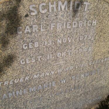 SCHMIDT Carl Friedrich 1875-1948 &amp; Annemarie W. WAGENER 1886-1957