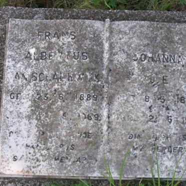 SCHALKWYK Albertus, van 1889-1969 &amp; Johanna J.E. 1893-1977