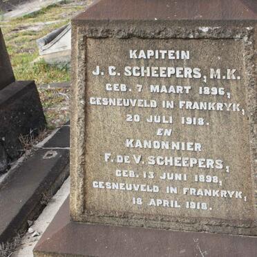 SCHEEPERS J.C. 1896-1918 :: SCHEEPERS F. de V. 1898-1918