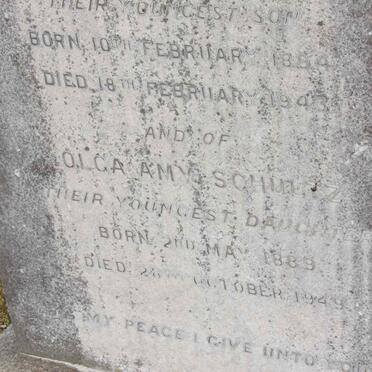 SCHULTZ Olga Amy 1889-1949