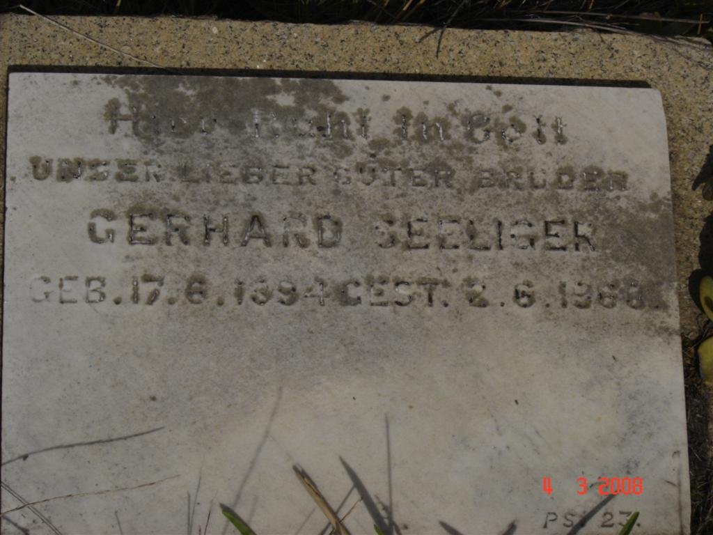 SEELIGER Gerhard 1894-1968