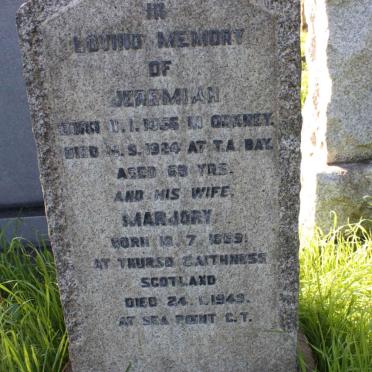 SEATTER Jeremiah 1855-1924 &amp; Marjory 1859-1949