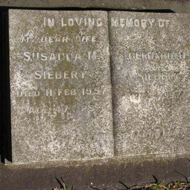 SIEBERT Gerhard H. 1922-1974 &amp; Susanna M. -1957