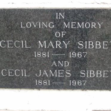 SIBBETT Cecil James 1881-1967 &amp; Cecil Mary 1881-1967
