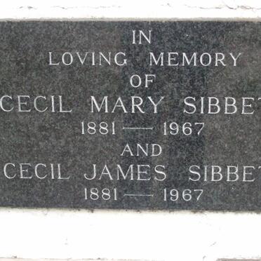 SIBBETT Cecil James 1881-1967 &amp; Cecil Mary 1881-1967