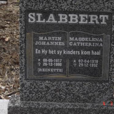 SLABBERT Martin Johannes 1917-1990 &amp; Magdalena Catharina 1918-1992