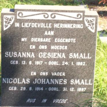 SMALL Nicolas Johannes 1914-1997 &amp; Susanna Gesiena 1917-1982