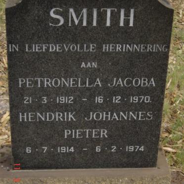 SMITH Hendrik Johannes Pieter 1914-1974 &amp; Petronella Jacoba 1912-1970
