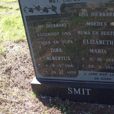 SMIT Dirk Albertus 1916-1979 &amp; Elizabeth Maria 1933-1992