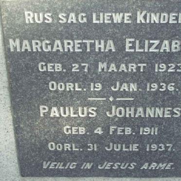 SNOEK Margaretha Elizabeth 1923-1936 :: SNOEK Paulus Johannes 1911-1937