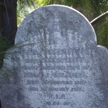 SOLOMON Maria Magdalena Alida nee HOOGENDOORN 1867-1919