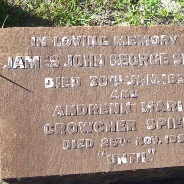 SPIERS James John George -1935 &amp; Andrenn Maria Crowcher -1950